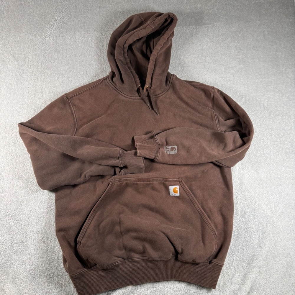 Carhartt Hoodie Mens Large Brown Rain Defender Original Fit Sweatshirt 100615